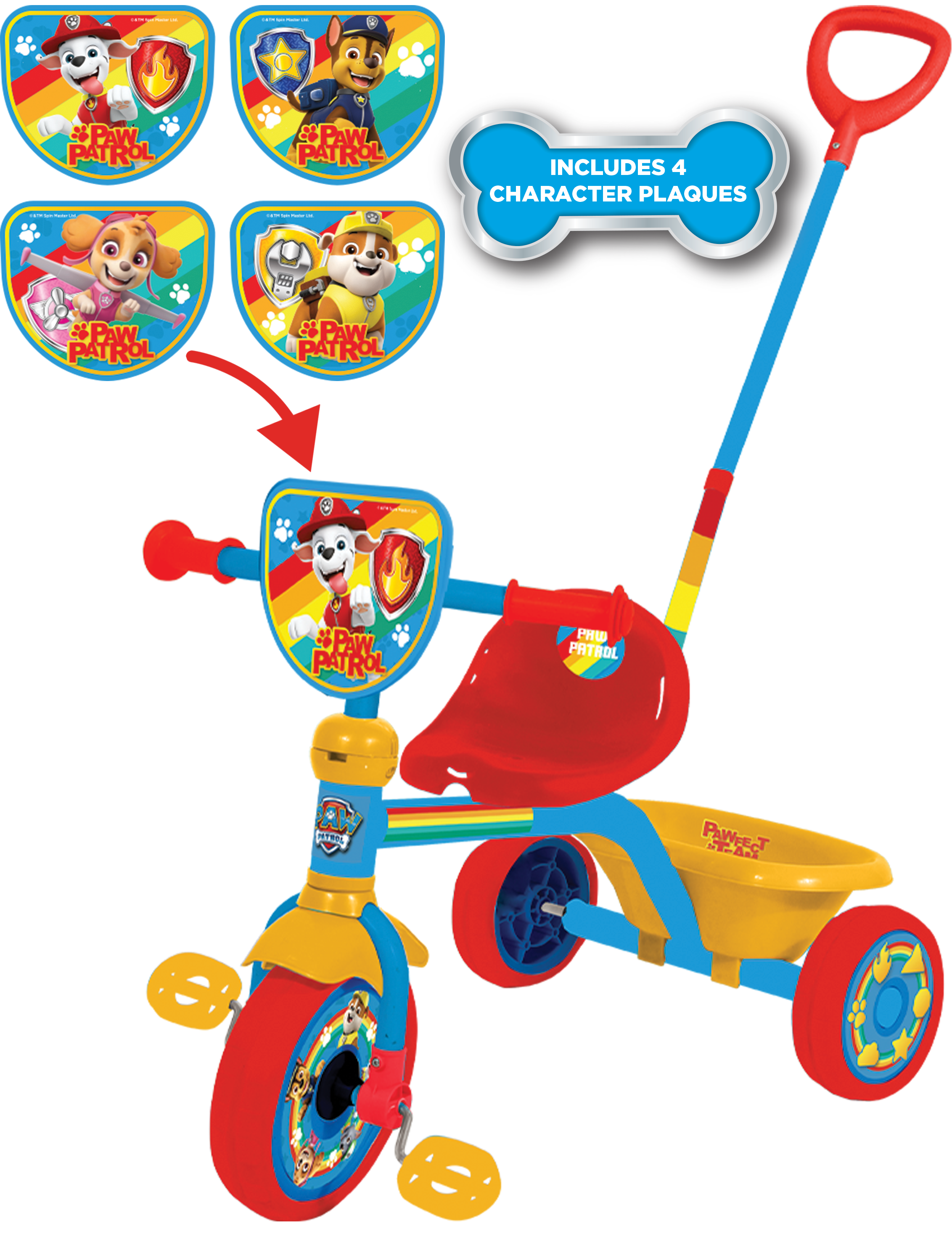Paw Patrol My First Trike With Removable Parent Handle MV Sports Ages 2 Years+ 