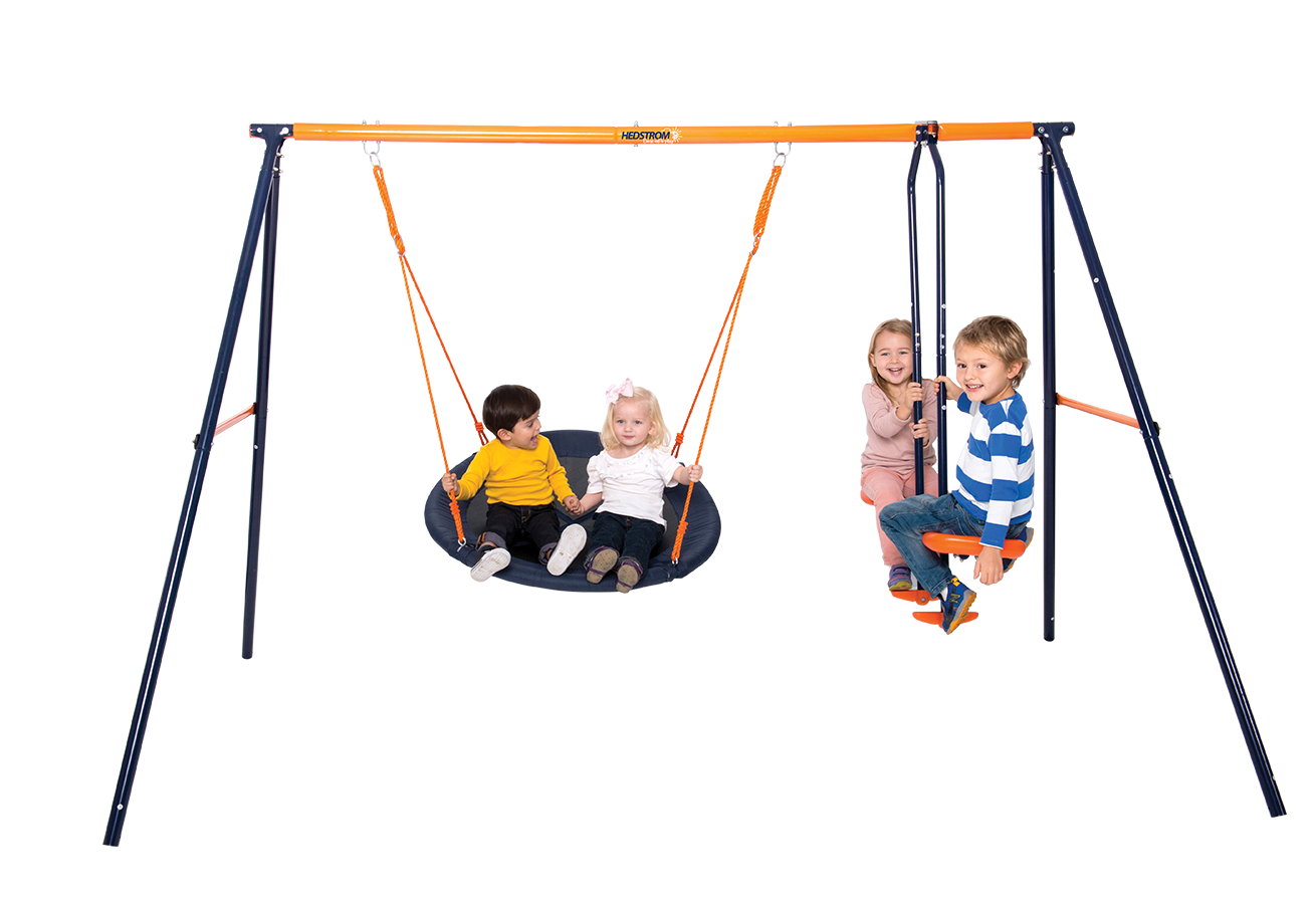 10 yrs Outdoors Hedstrom Europa Sturdy Wavy Slide Double Swing and Glider 36m 